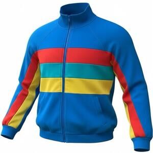 Lego Color Block Full Zip Track Jacket Men Women M Sweatshirt Rainbow Stripe